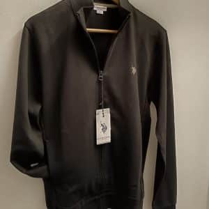 Felpa Polo U.S Assn in cotone con chiusura zip